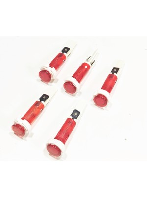 10MM Kırmızı Sinyal Lambası Vidalı Soketli (5 Adet)