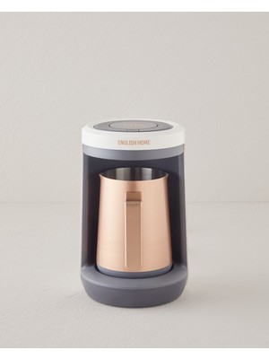 English Home Tkm 6001 Çelik Cezve Çift Taşım Türk Kahvesı Makınesı Beyaz-Bakır