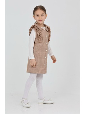 Eftelya Kız Çocuk Omuz Fırfırlı 2'li Elbise (Elbise+Bady BLUZ)12181