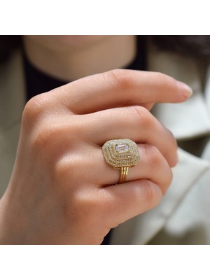 Lilarote Pırlanta 14 Ayar Altın Baget Yüzük