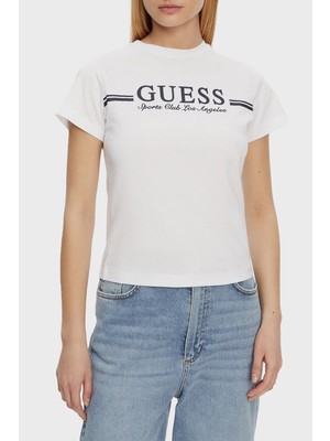 Guess Ss Logo Baskılı Pamuklu Regular Fit Bisiklet Yaka T Shirt V5GI03I3Z14 Bayan T Shirt V5GI03 I3Z14 G011