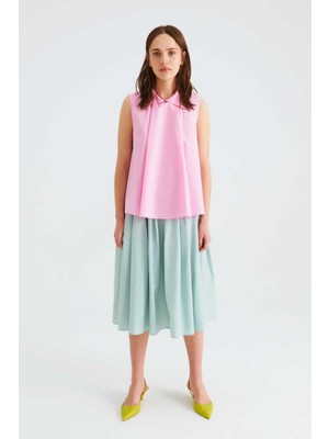 Yakalı Kolsuz Kadın Gömlek Pembe Y2213549_038