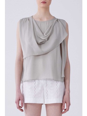 Askılı Önü Volan Detaylı Bluz Taş Y2113080_044