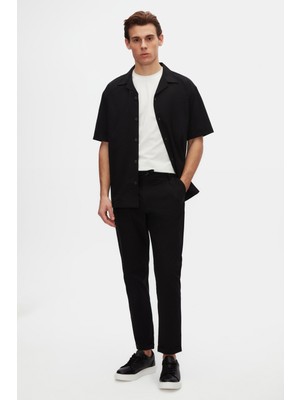 Twn Relaxed Siyah Düz Ince ve Hafif Rpt Gömlek