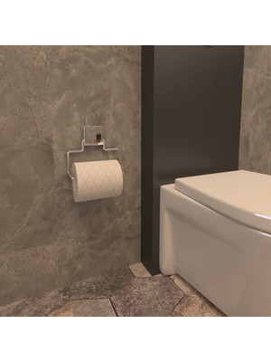 Dekoratif  Yapıştırmalı  Metal Banyo Wc Kağıtlık Askı Krom Pratik Vidasız Montaj DC-4774