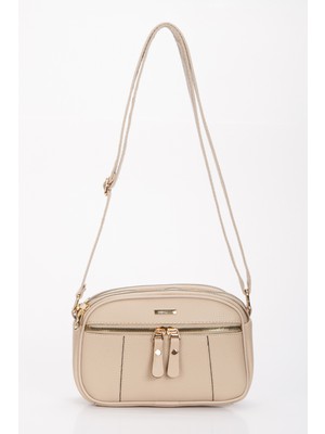 Kadın 3 Bölmeli Astarlı Ayarlanabilir Kolon Askılı Çapraz Omuz Çantası A214