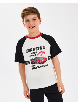 Skechers B Graphic Tee T-Shirt Büyük Erkek Çocuk Offwhite Tshirt Sk2510038-102