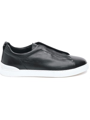 Derinet Comfort Taban Hakiki Deri Lastik Bağcıklı Erkek Sneaker