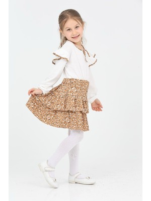 Eftelya Kız Çocuk Bürümcük Etekli ve Bluzlu 2li Elbise (Etek+Bluz) 12189