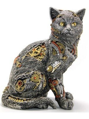 Periboia Steampunk Polyester Kedi Figürü Model 2