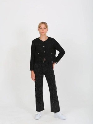 Marions Kız Çocuk Siyah Simli Tüvit Ceket