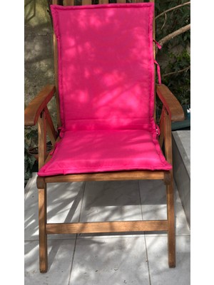 Koton Kumaş Pembe Bordo Dokuma 2 Kademeli Arkalıklı Şezlong Sandalye Minderi