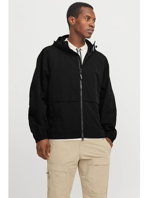 Jack & Jones Erkek Jcounıon Kapüşonlu Fermuarlı Ceket 12274049 Siyah