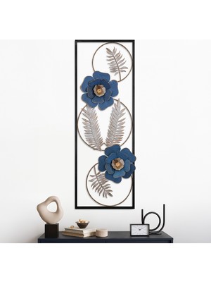 Dekorenzo Menguen Metal Çiçekli Duvar Süsü, Ev Ofis Otel Duvar Tablosu, Tasarım Duvar Aksesuarları, Yaprak Metal Duvar Panosu Gold-Beyaz, CH152-3