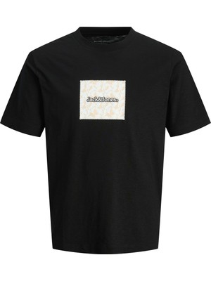 Jack & Jones Jorsplıt Aop Brandıng Tee Siyah Erkek Çocuk Kısa Kol T-Shirt