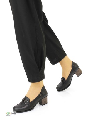 Mammamia Kadın  Deri  Kalın Topuklu Klasik Ayakkabı M26YA3345