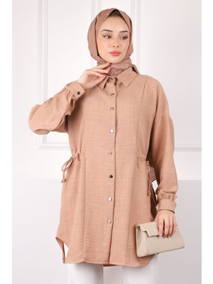 İmaj Butik Koyuv Vizon Yan Detaylı Tunik