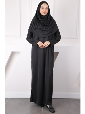 İmaj Butik Siyah Tek Parça Namaz Elbisesi