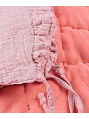 Cigit Bağlamalı Fırfırlı Müslim Bebek Şapka Pudra Pembe
