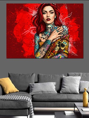 Tutkulu Kadın Sanatı Dekoratif Kanvas - Mdf Ahşap Tablo