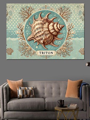 Deniz Kabuğu Posteri Dekoratif Kanvas - Mdf Ahşap Tablo