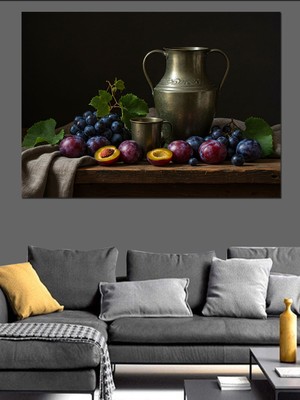 Meyve Natürmort Sanatı Dekoratif Kanvas - Mdf Ahşap Tablo