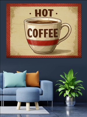 Sıcak Kahve Molası Dekoratif Kanvas - Mdf Ahşap Tablo