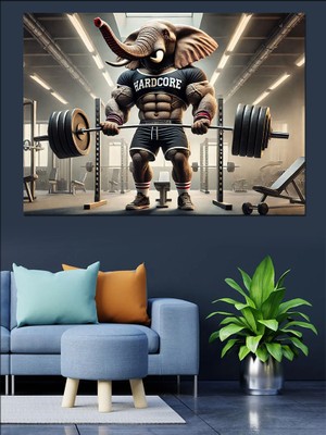 Ağırlık ve Fil Dekoratif Kanvas - Mdf Ahşap Tablo