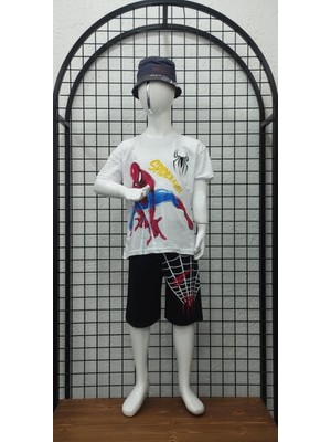 Şıklık Durağı Trend Baskılı Erkek Çocuk Kısa Kollu Yazlık Pamuk Penye Şort Takım