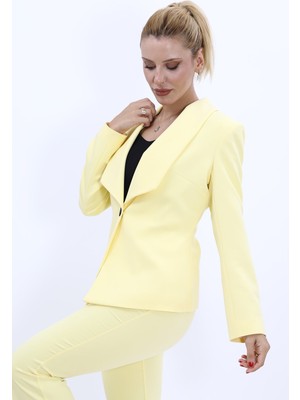 Amerikan Yaka Klasik Ceket-Sarı