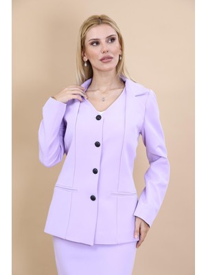 Erkek Yaka Yelek Ceket-Menekşe