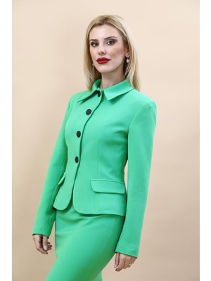 Gömlek Yaka Klasik Ceket-Yeşil