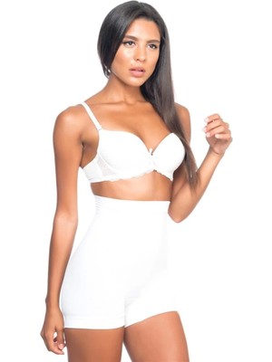 Miraxx Beyaz Emay 7027 Ince Düşük Bel Boxer Korse