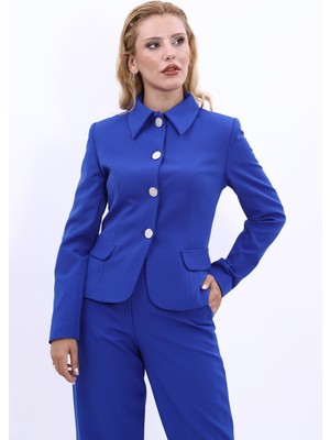 Gömlek Yaka Klasik Ceket-Saks