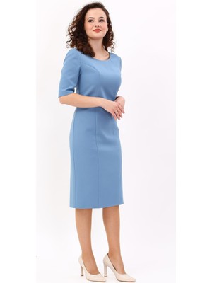 Kokteyl Kısa Kol Elbise-Deniz