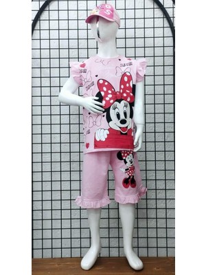 Şıklık Durağı Trend Baskılı Kız Çocuk Kısa Kollu Yazlık Pamuk Penye Şort Takım