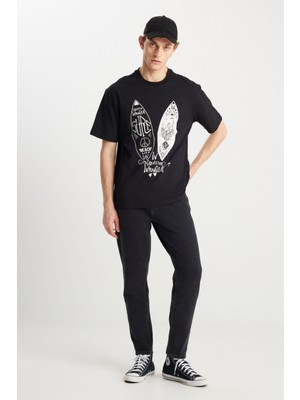 %100 Pamuk Frank Relaxed Fit Geniş Kesim Siyah Jean Denim Pantolon