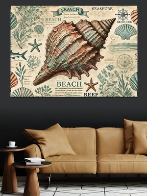 Deniz Kabukları Koleksiyonu Dekoratif Kanvas - Mdf Ahşap Tablo