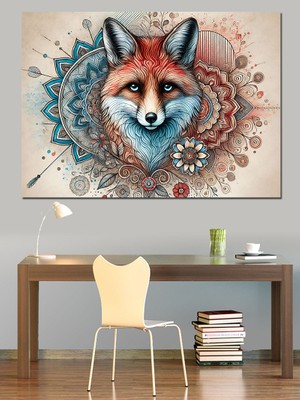 Tilkinin Masalsı Yüzü Dekoratif Kanvas - Mdf Ahşap Tablo