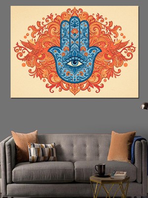 Mavi Fatma'nın Eli Dekoratif Kanvas - Mdf Ahşap Tablo