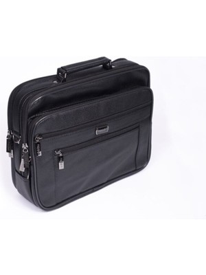 Erkek Kasalı El ve Omuz Askılı Çanta Siyah
