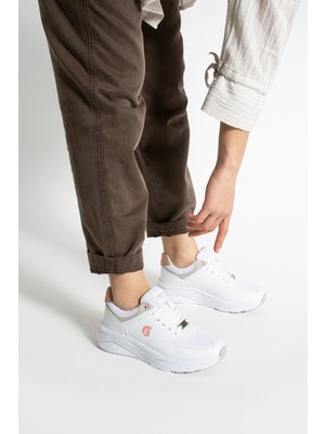 Getcho Nesra Kadın Günlük Beyaz Pudra Spor Ayakkabı