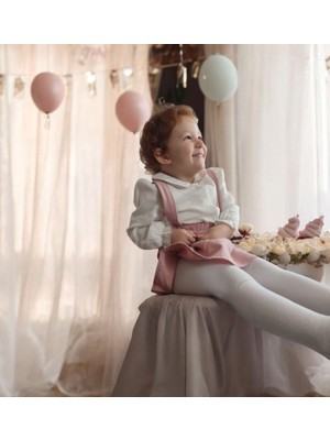 Cep Detaylı Gömlekli Müslin Kız Bebek Salopet Takım