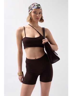 Çapraz Askı Kahverengi Bra