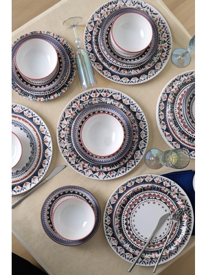 Keramika Ethnic Yemek Takımı 24 Parça 6 Kişilik 21616-17-28-24