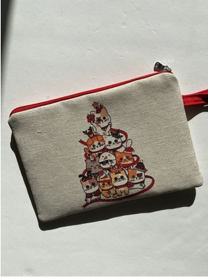 Kedi Desenli Clutch