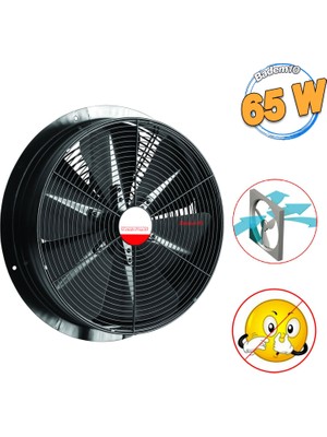 Badem10 Havalandırma Aspiratörü Fanı 65 W Monofaze Kirli Hava Kötü Koku Tahliye Metal Fan 250 mm Vantilatör