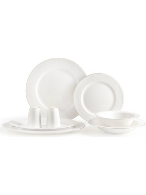 Odette 6 Kişilik 28 Parça Yemek Takımı - Beyaz/silver