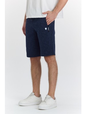 Erkek Polycotton Baskılı Şort Lacivert 6047-L