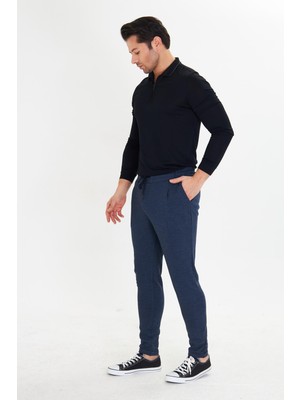 Marco Ferry Erkek Polycotton Esnek Jogger Pantalon Lacivert 5801-L